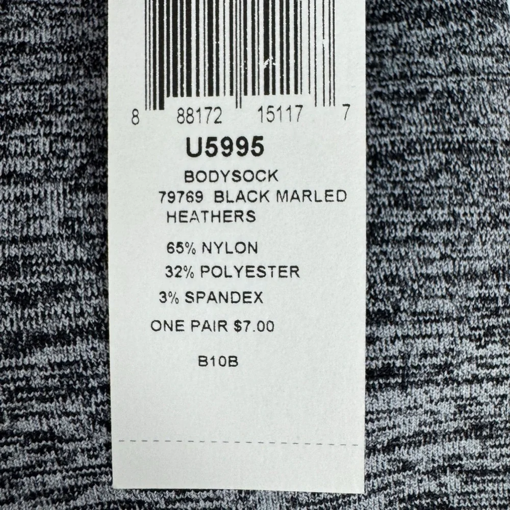 Hue Bodysock Black Marled Gray Cotton Socks One Size Fits Most‎